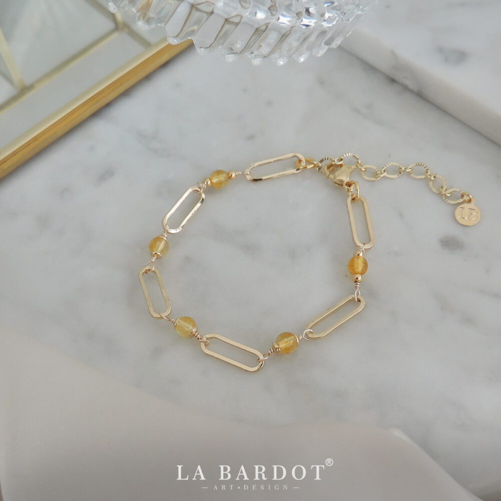 Pulsera Laminado en Oro | Citrino