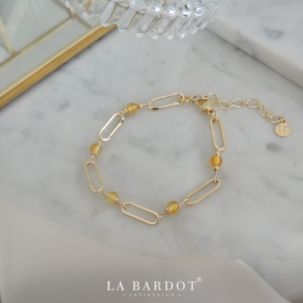 Pulsera Laminado en Oro | Citrino